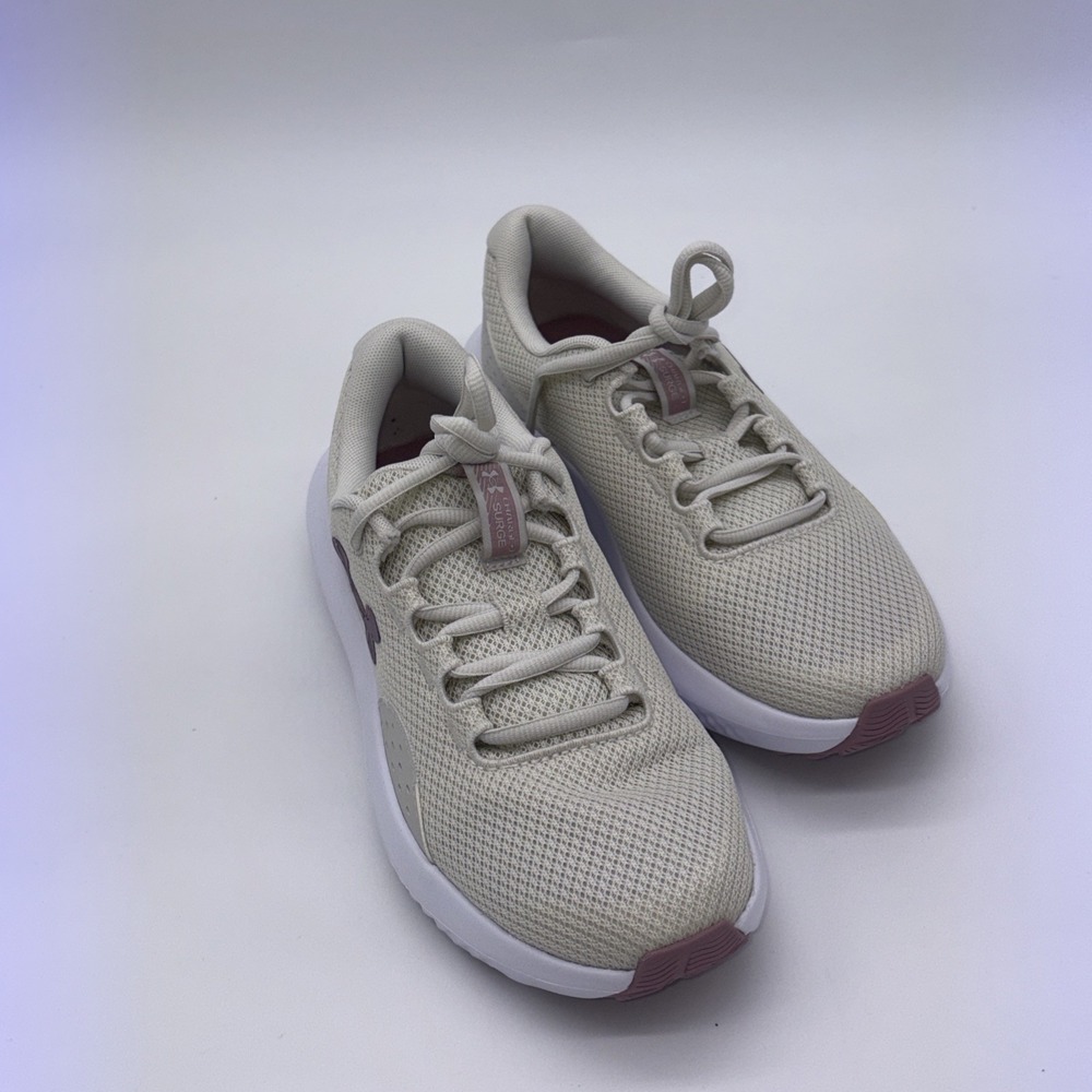 Under Armour Charged Surge 4 Women Size 9 White Pink Running Shoes 3027007-110 - Picture 5 of 12